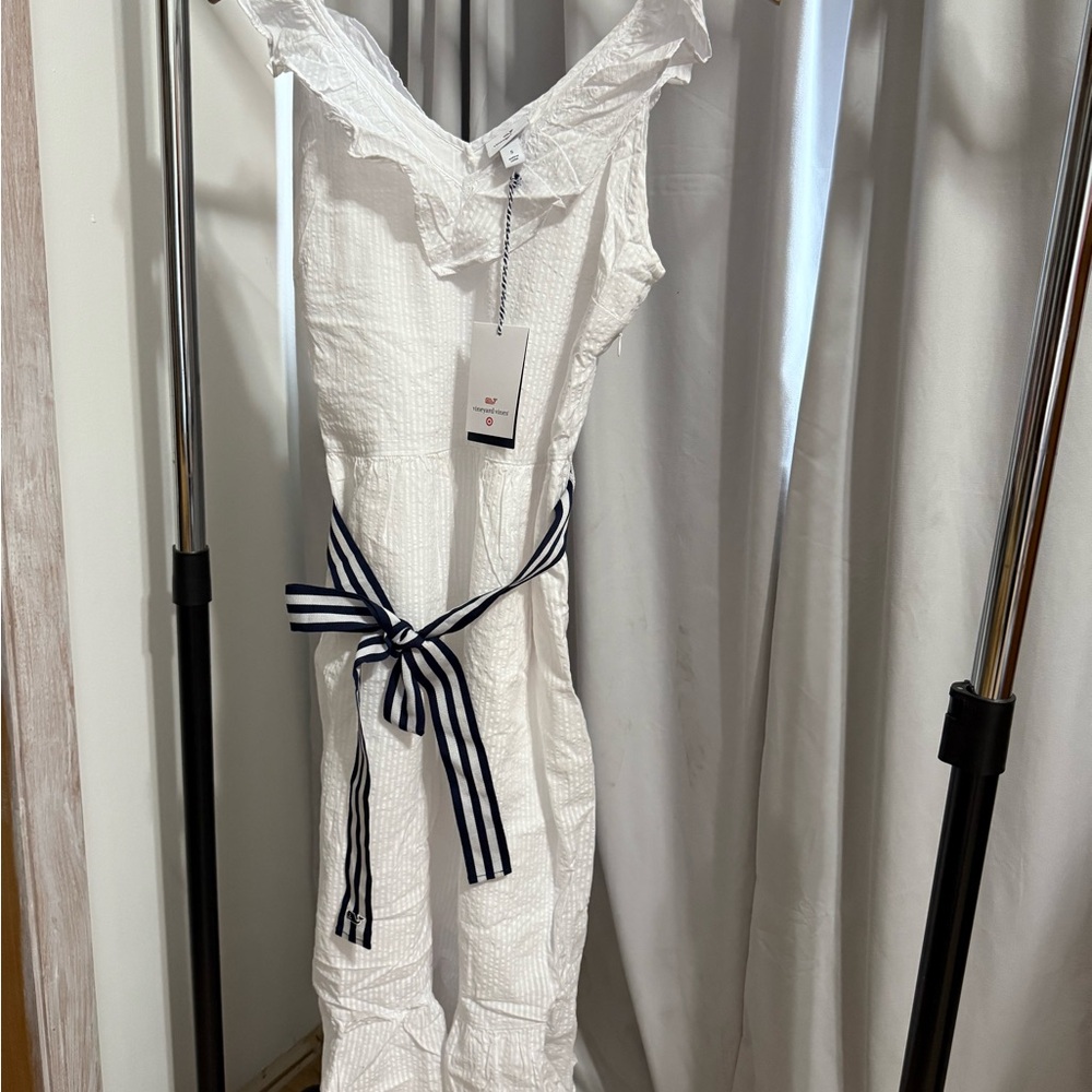 Vineyard Vines White Ruffled Dress